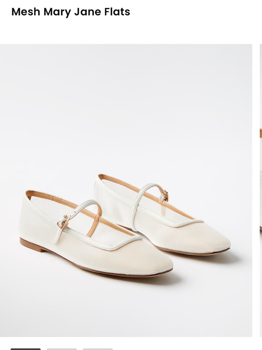LOFT Cream Mesh Mary Jane Flats